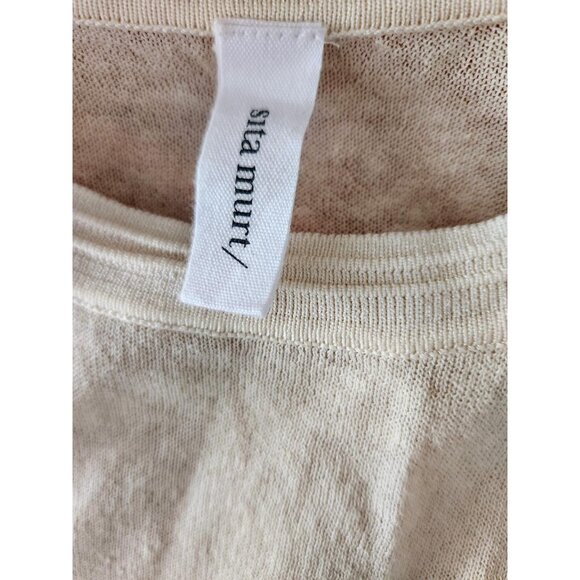 Sita Murt Sheer Black and Cream Knit Top Size L - Picture 3 of 4